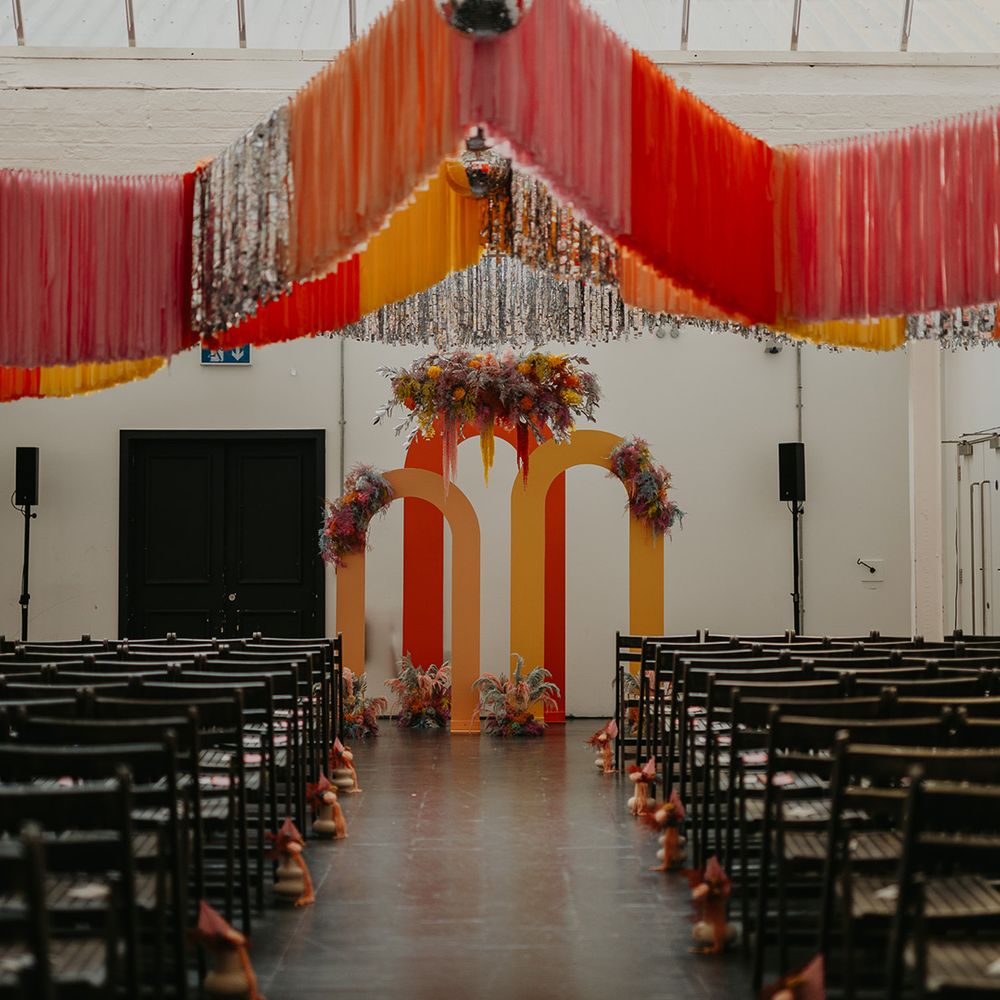 colourful-streamer-decor-and-disco-balls