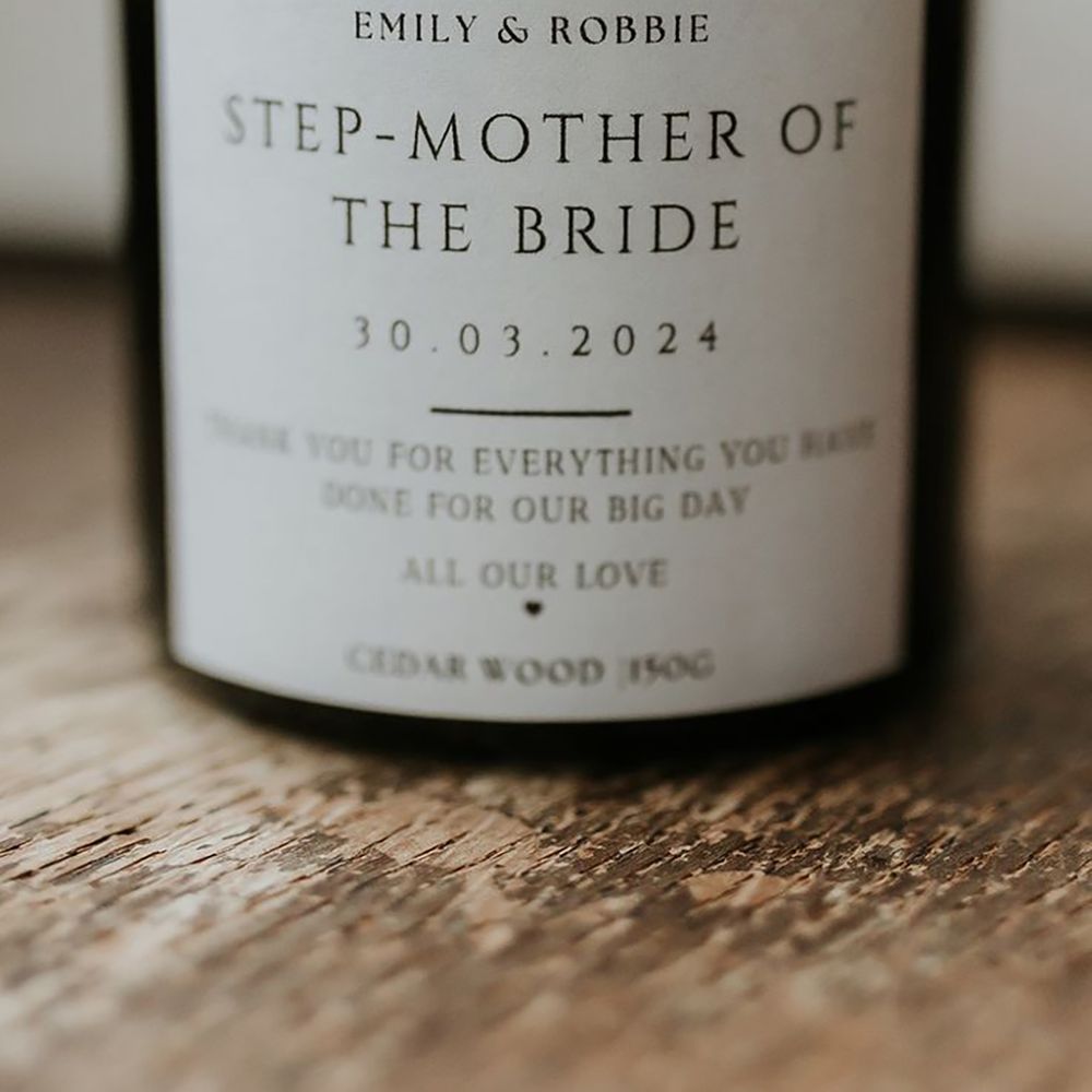 Personalised Wedding Candle Gift For Step-Mother of The Bride
