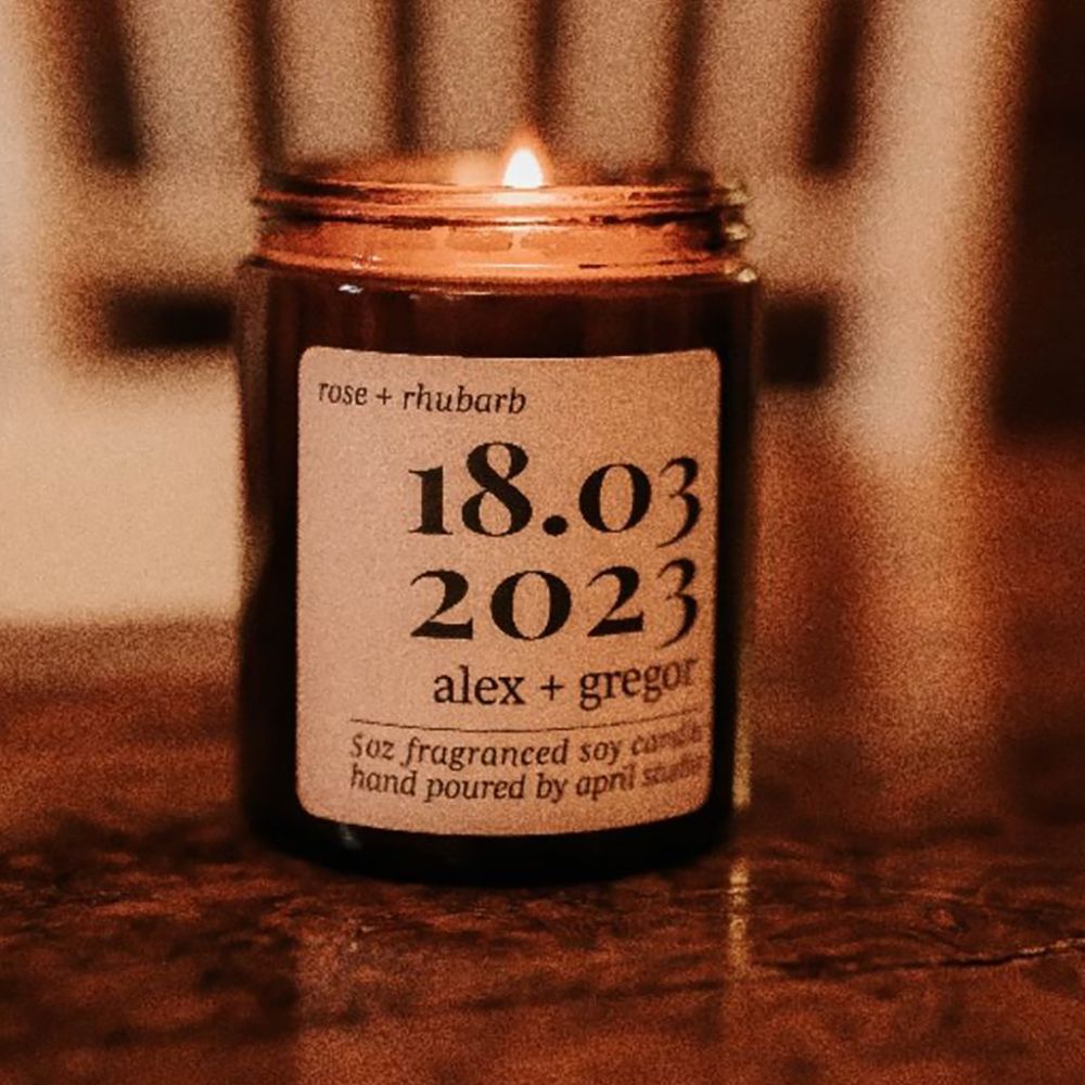 Personalised Wedding Favour Candle Idea