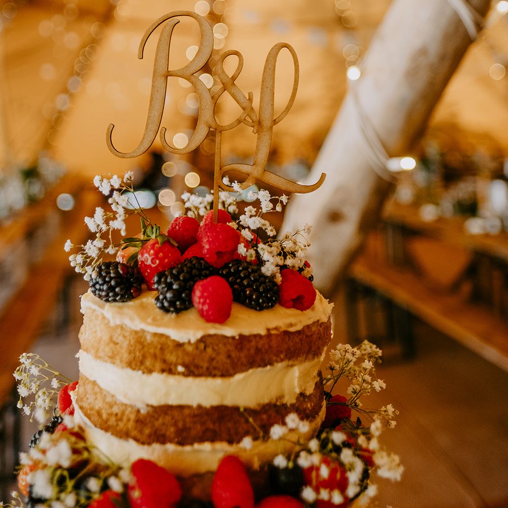 Custom initial wedding cake topper