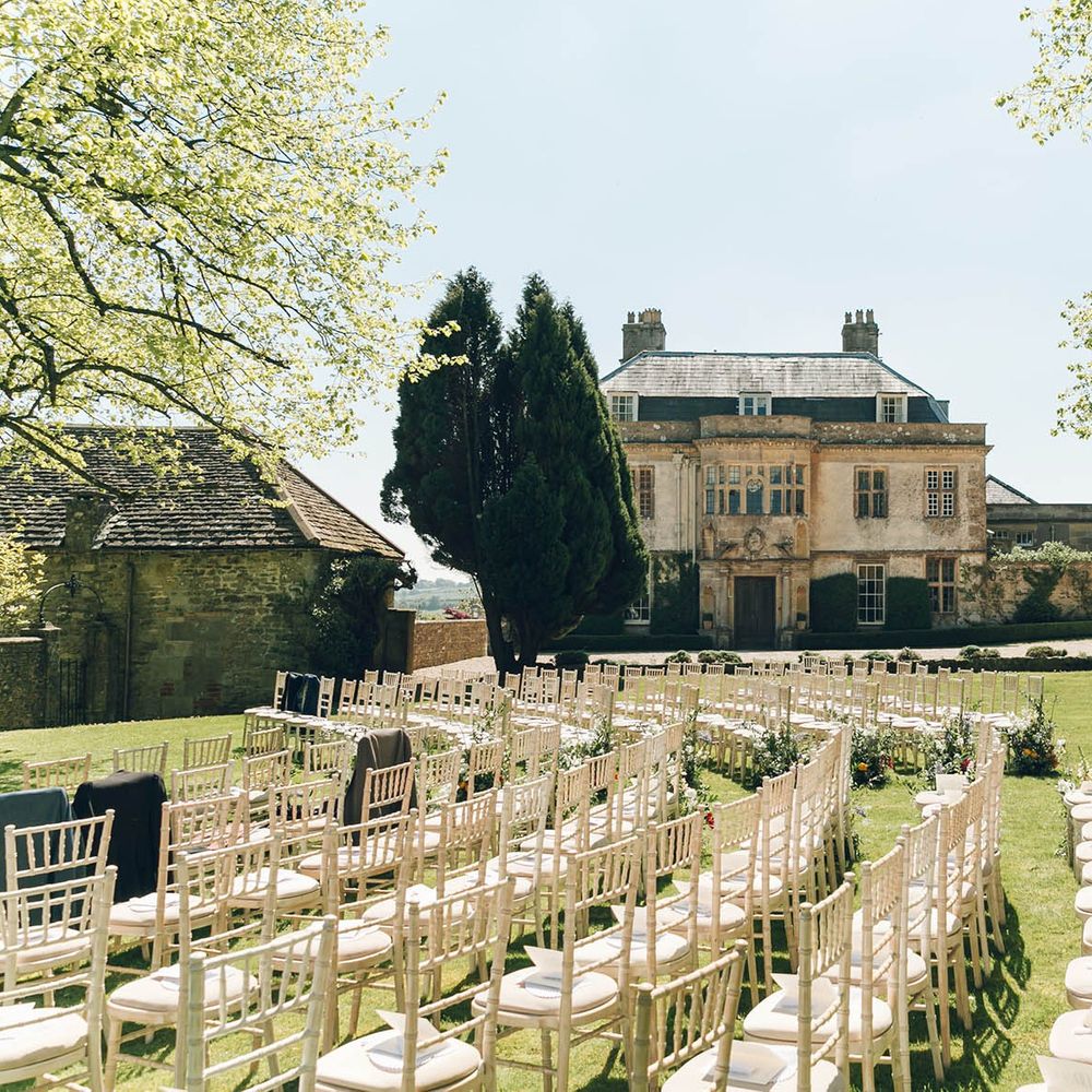 Hamswell House Bath wedding venue outdoor ceremony
