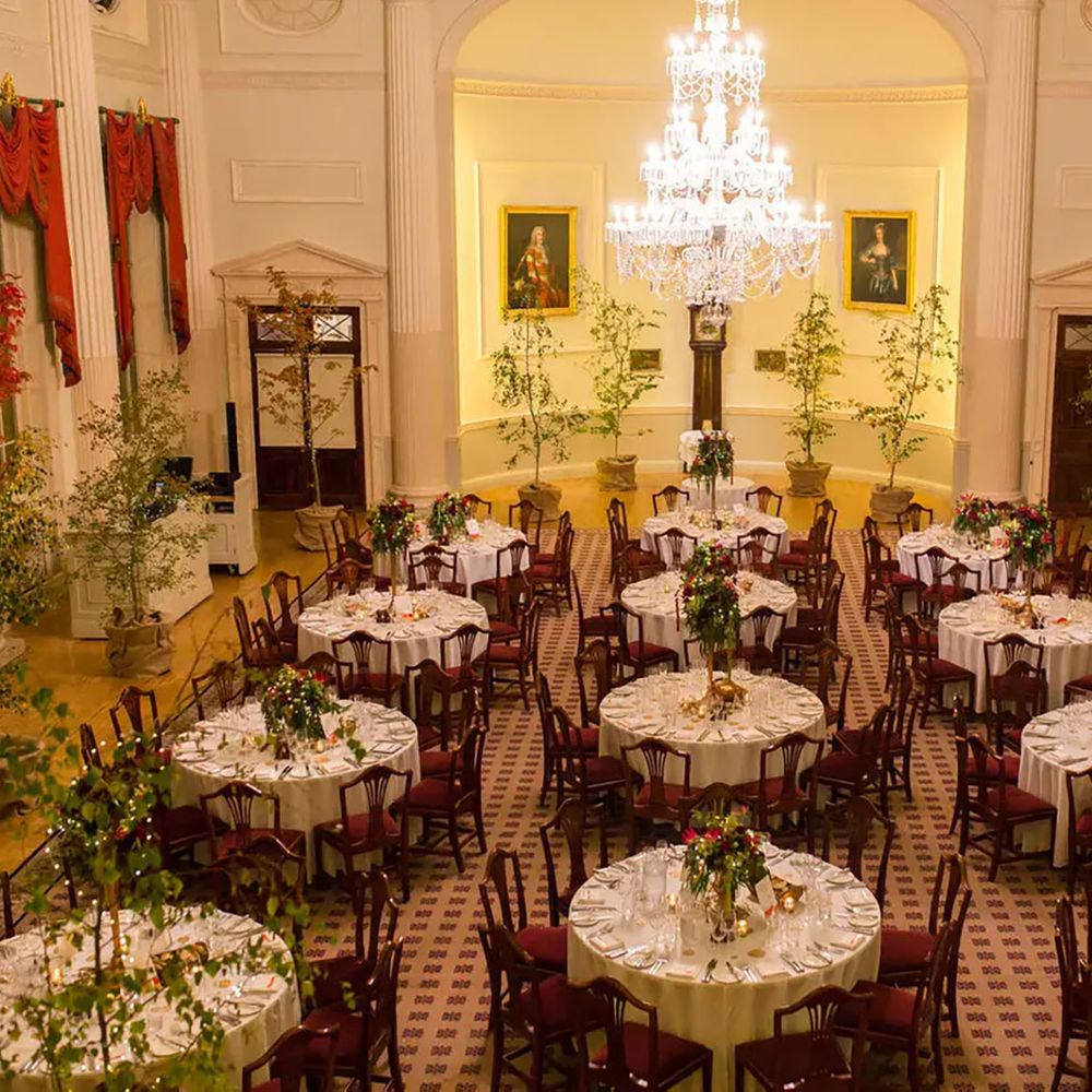 Grand wedding reception at the Roman Baths and Pump Room Bath wedding venue 