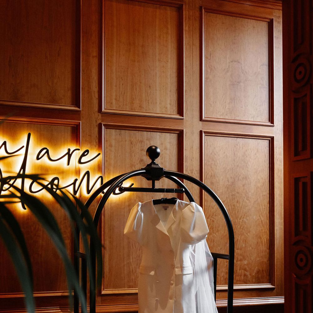 blazer-wedding-dress-and-red-wedding-shoes