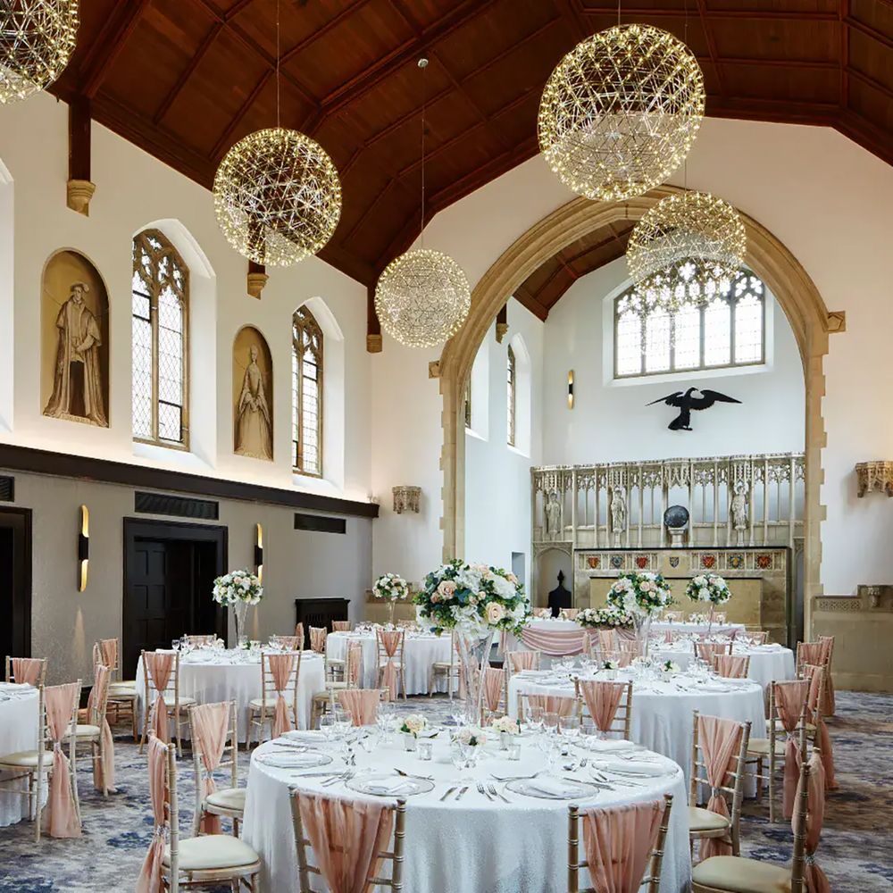 Hanbury Manor sustainable wedding venue, Poles Hall reception are