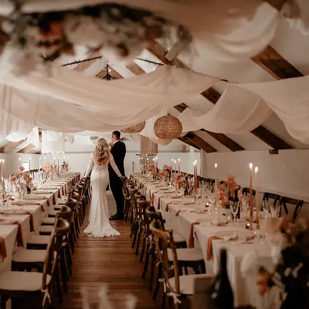 Pennard House sustainable wedding venue reception set-up