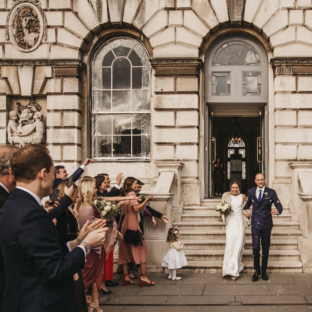 Somerset House sustainable wedding venue couple's exit