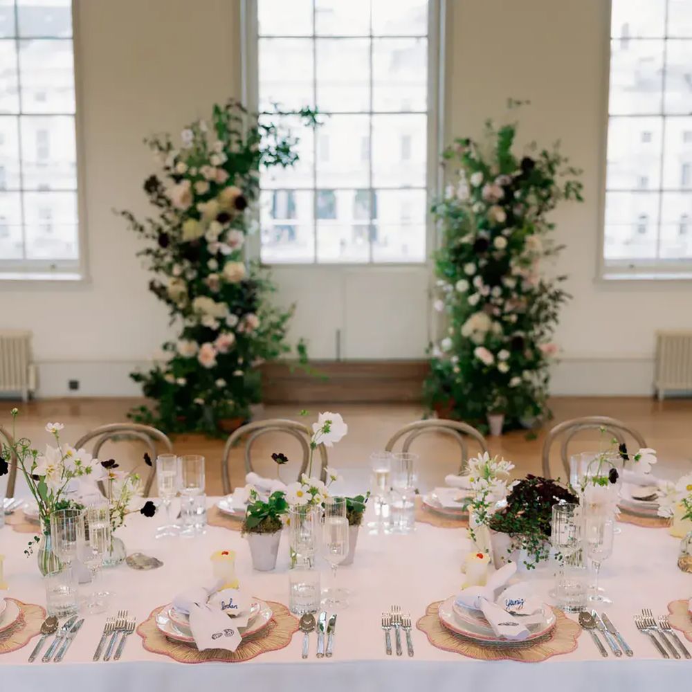 Somerset House sustainable wedding venue reception tablescape