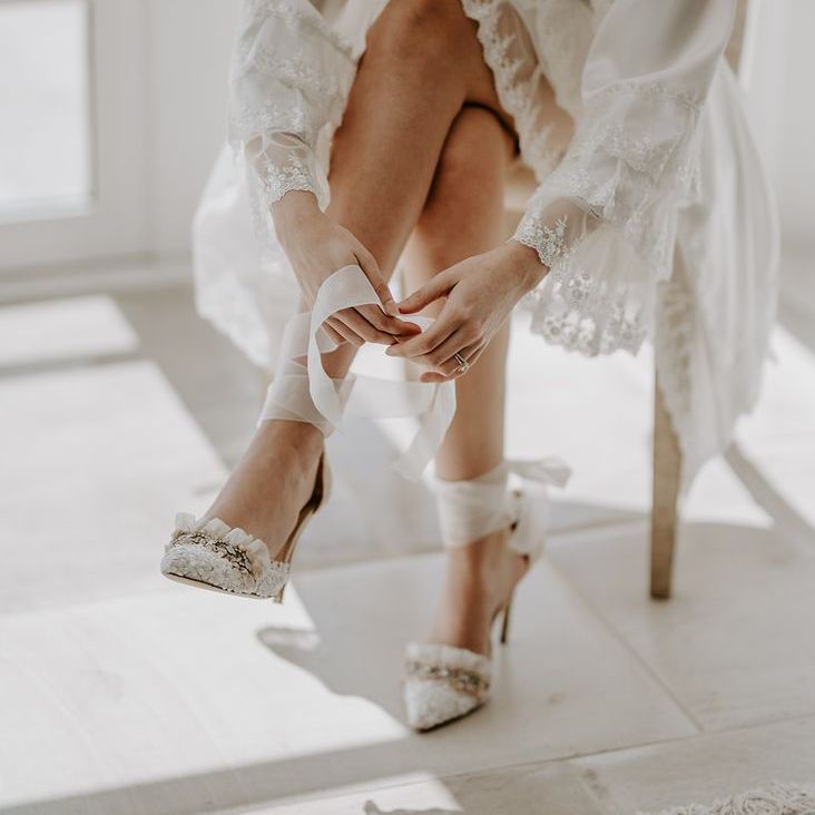 Beautiful Embroidered Wedding Shoes for Bride