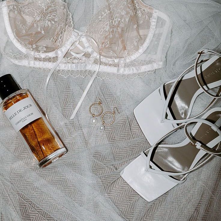 Bridal Accessories with White Lingerie, Wedding Perfume, Veil & Shoes
