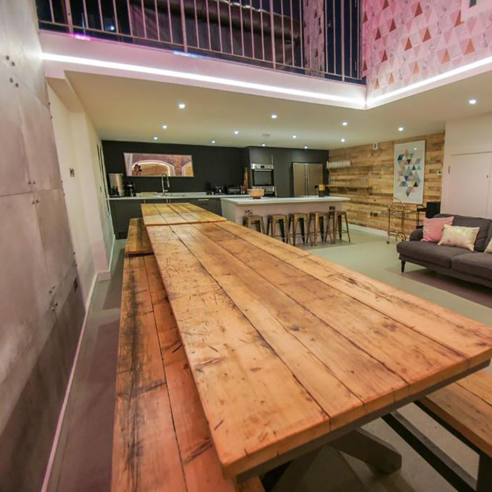 Steine House Brighton hen party house large communal space with bench table