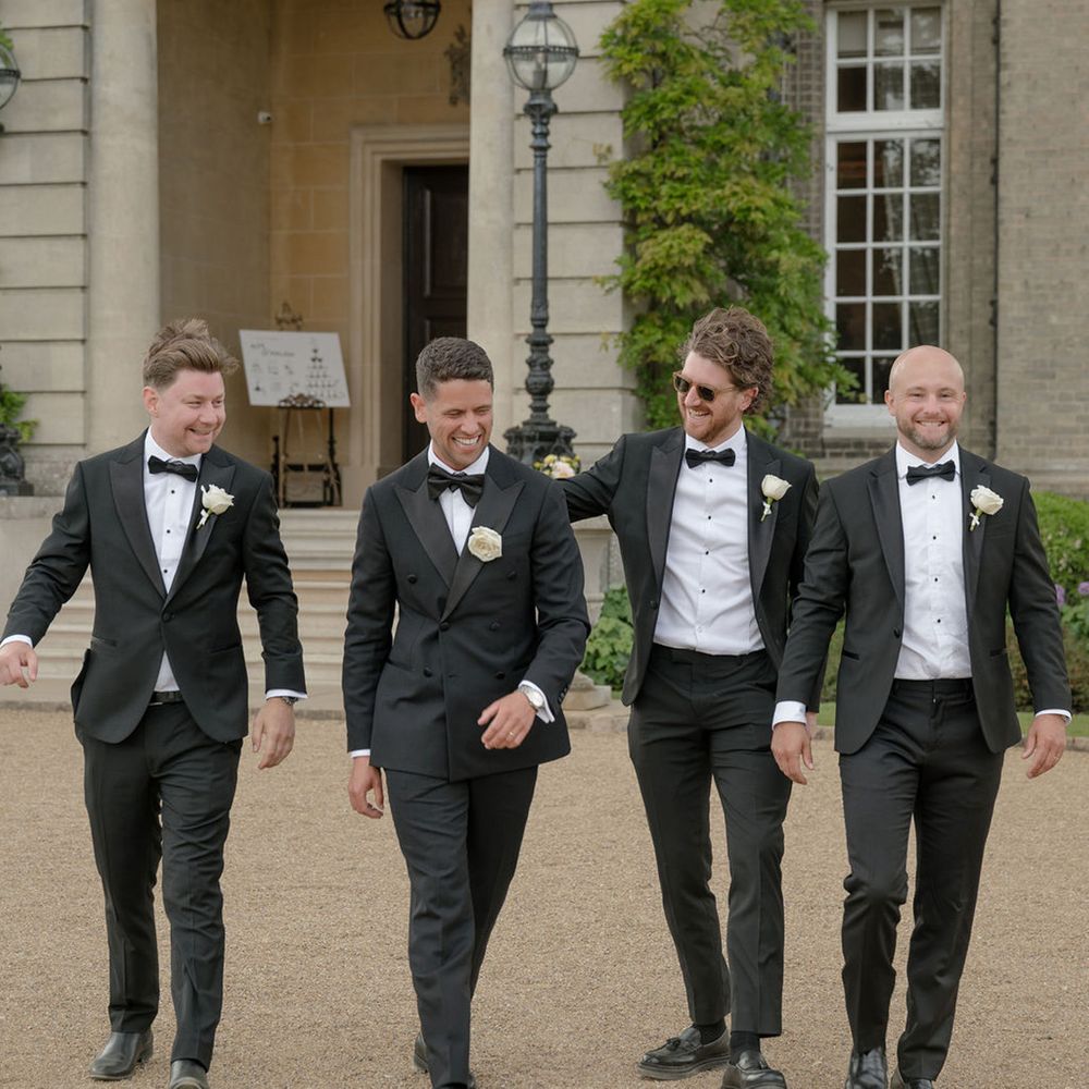 Groomsmen group photo in black tie 