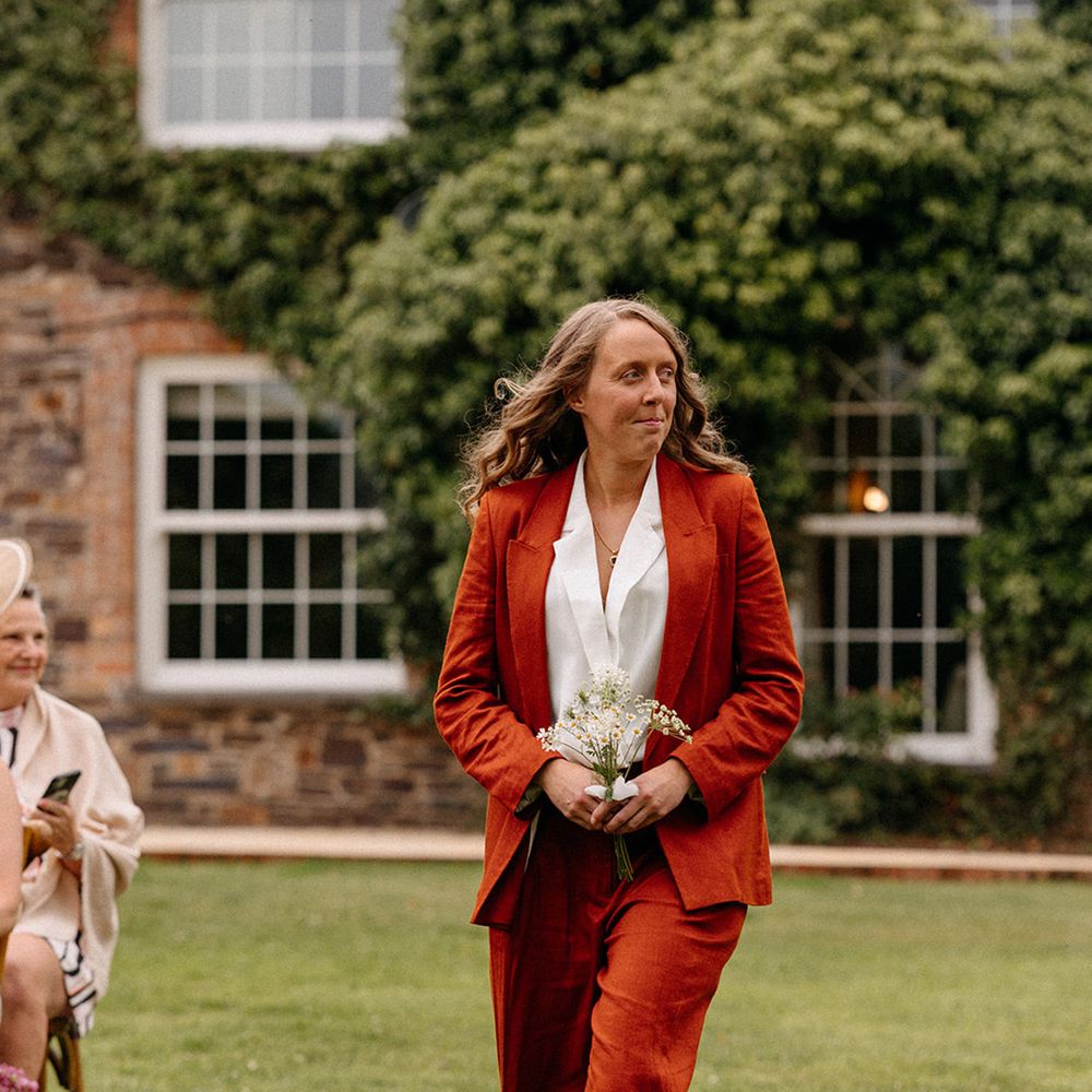 burnt-orange-suit-for-bridesmaid