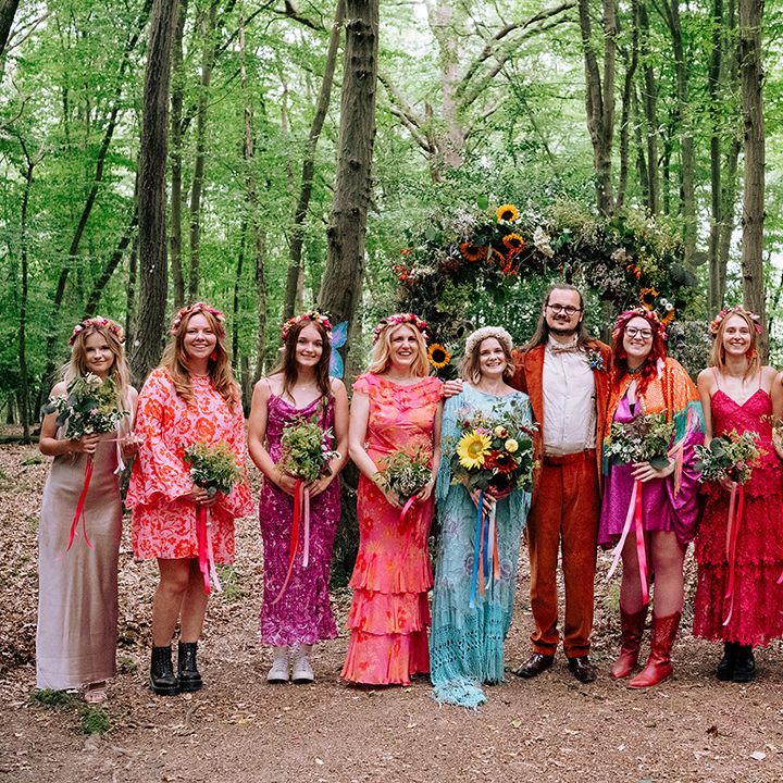 bright-pink-bridesmaid-dresses