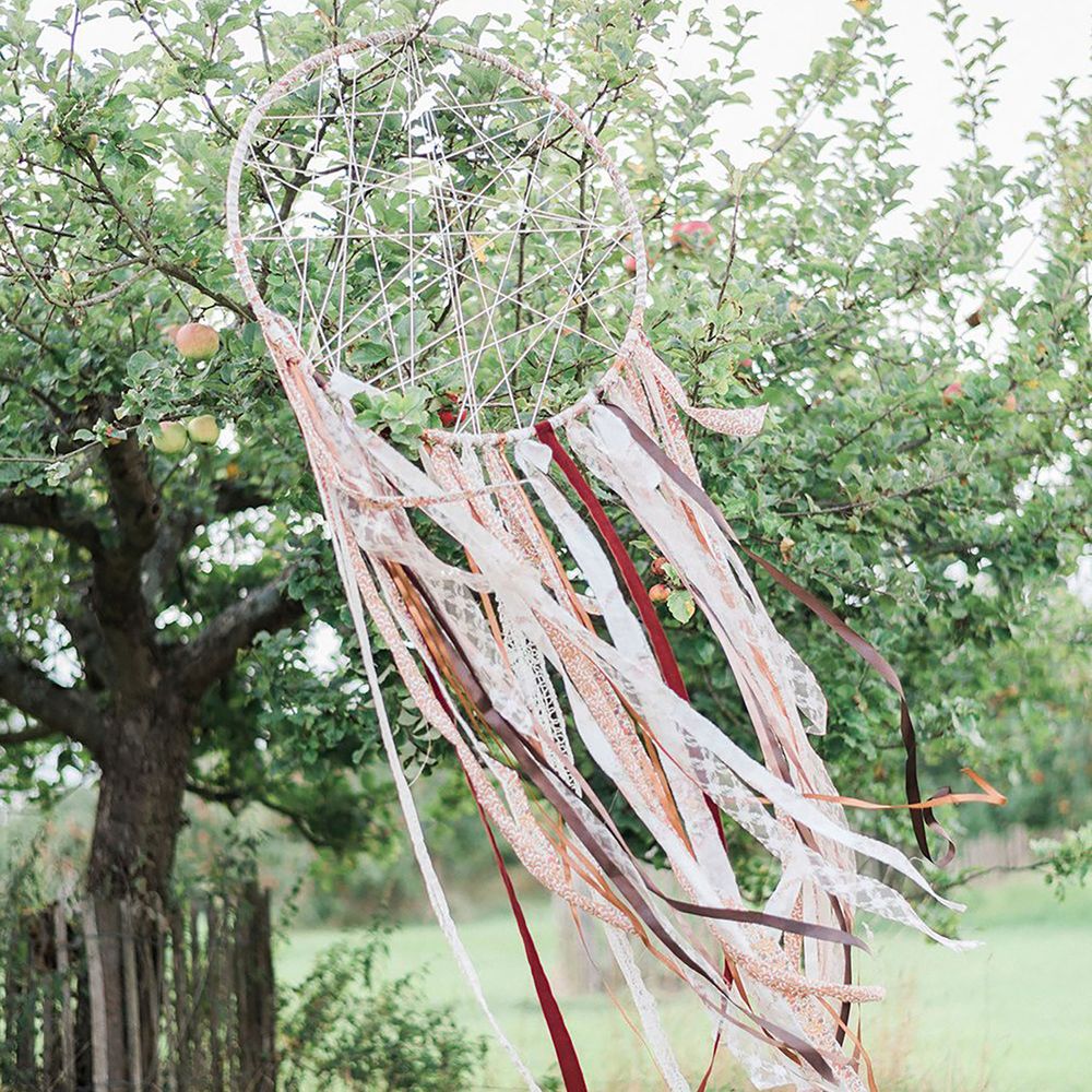 Outdoor dream catcher in nature for wellness hen party decoration
