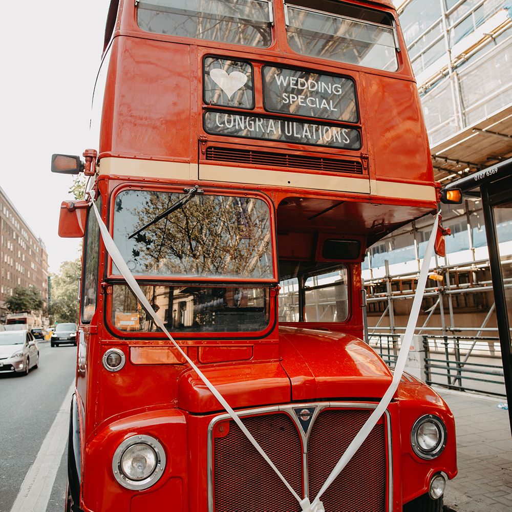 red-double-decker-bus-wedding-transport