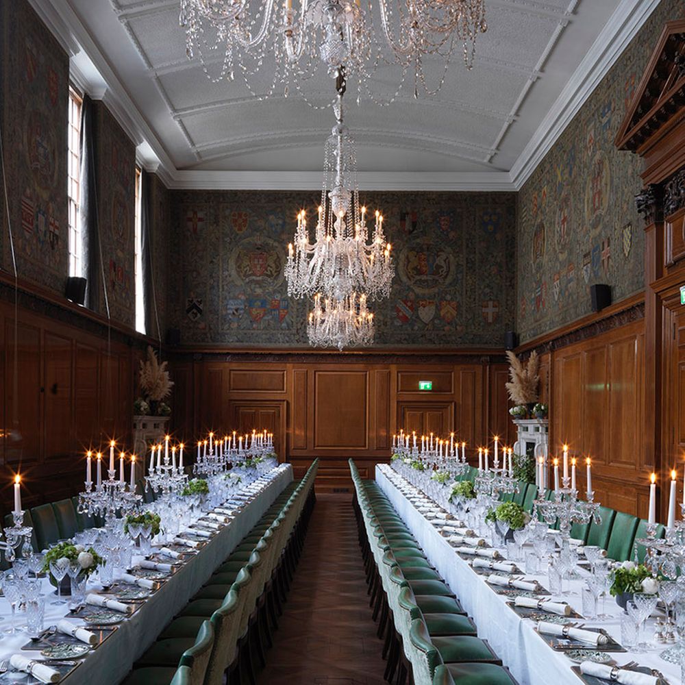 Long banquet tables at The Ned