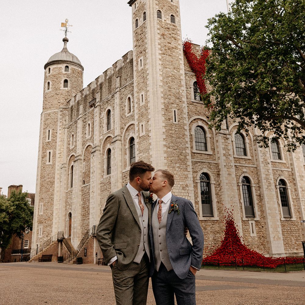 luxe-tower-of-london-city-wedding-for-two-grooms-in-green-blue-wedding-suits