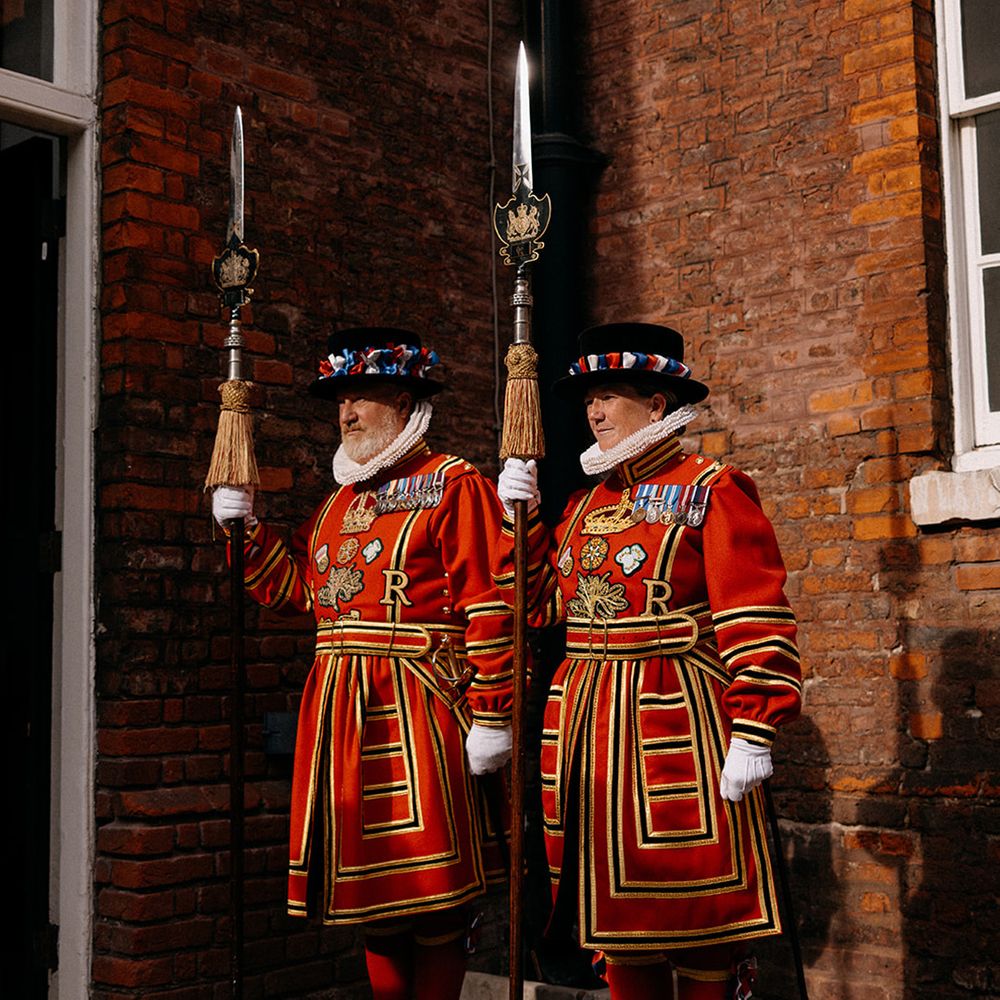 Yeomen Warders, also known as the "Beefeaters"