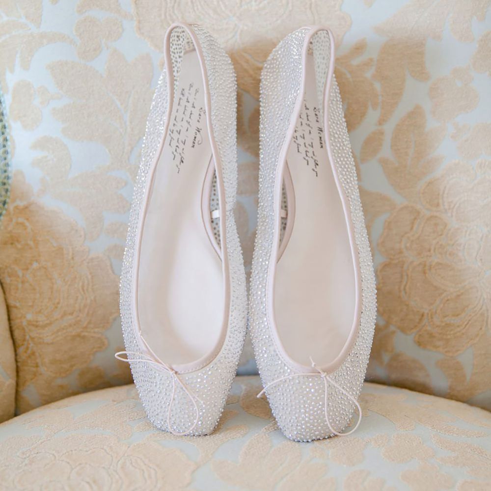 Delicate beaded ballet pumps for bride