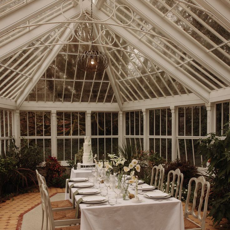 Burncoose House Luxe Glasshouse Intimate Wedding Breakfast