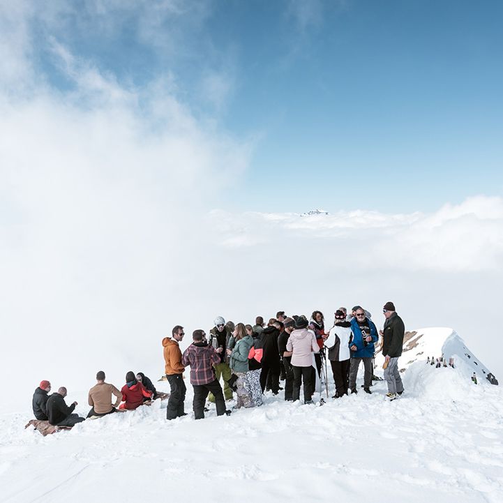 wedding-guests-at-french-alps-for-outdoor-ceremony
