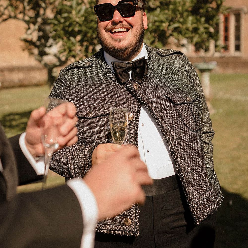 Sparkly wedding guest jacket