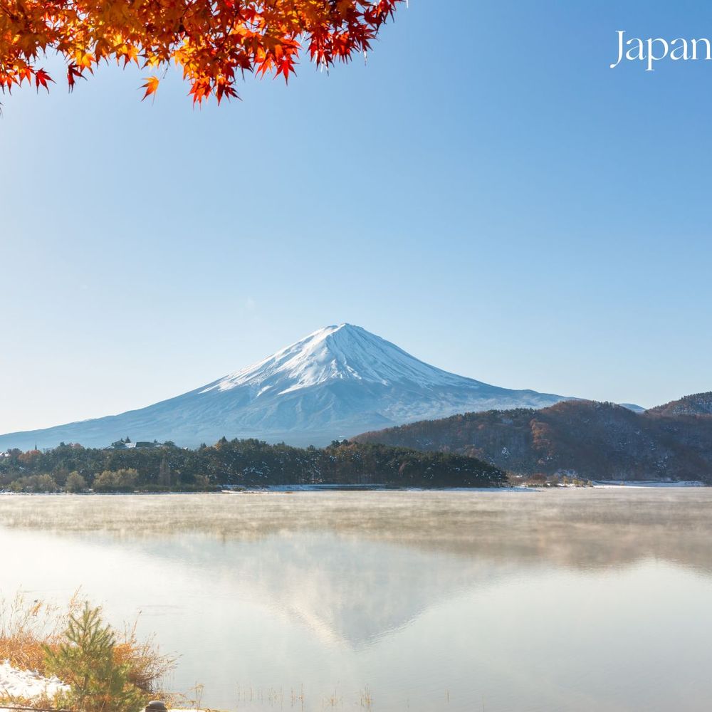 Foggy snowy mountain distant mountain in Japan