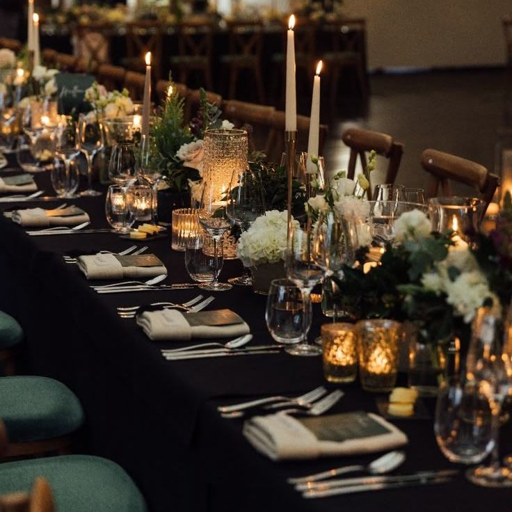 Magical Christmas Wedding Tablescape with Warm Lighting