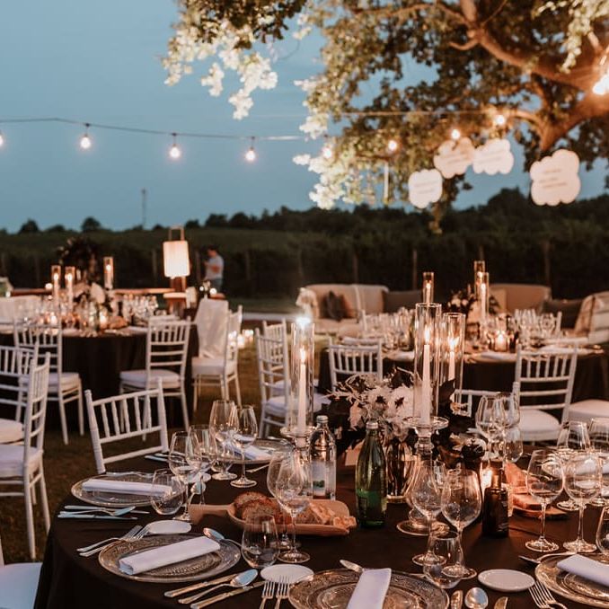 Meneghetti Winery dinner reception with candles