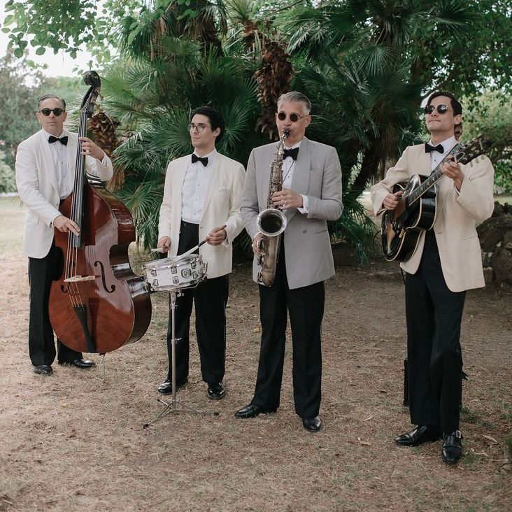 Live Wedding Band Playing At Outdoor Wedding