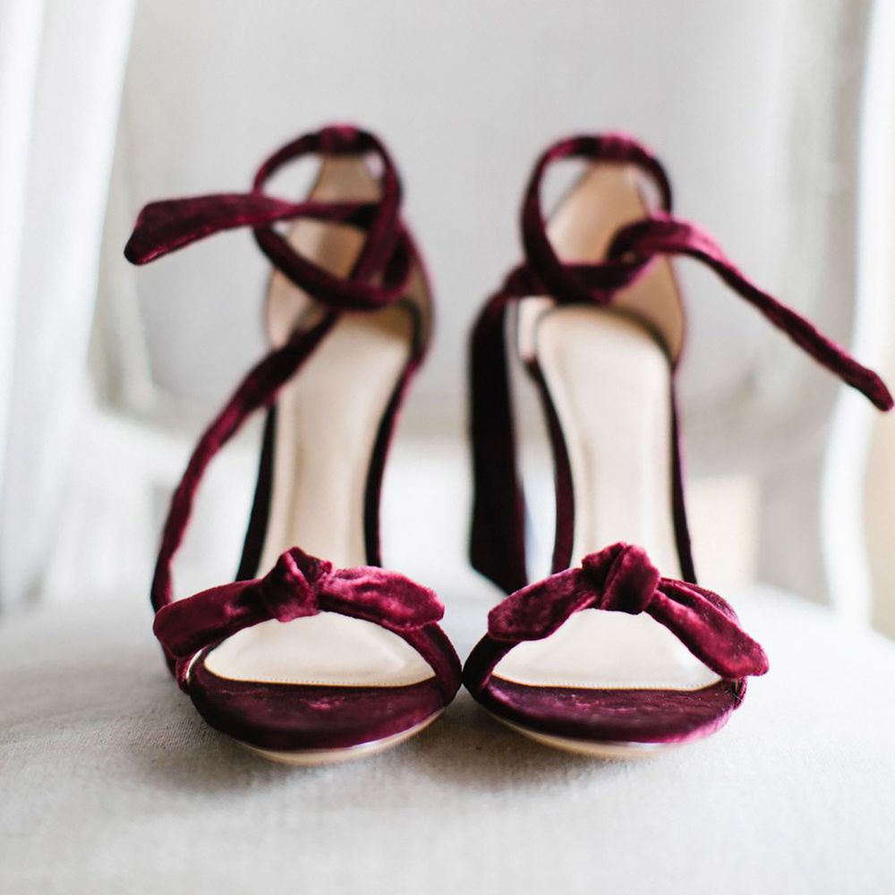 Burgundy wedding heels