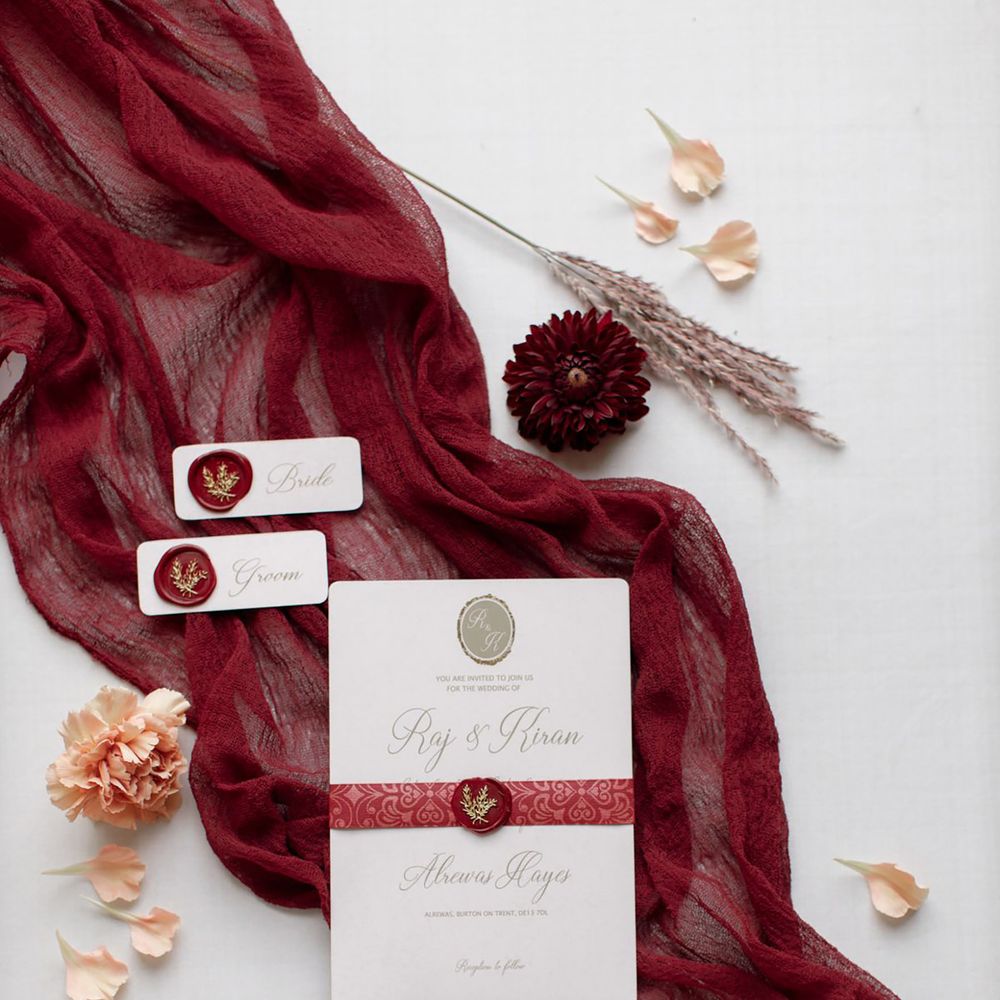 Burgundy wedding stationery