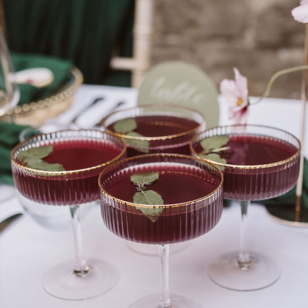 Dark red wedding cocktails