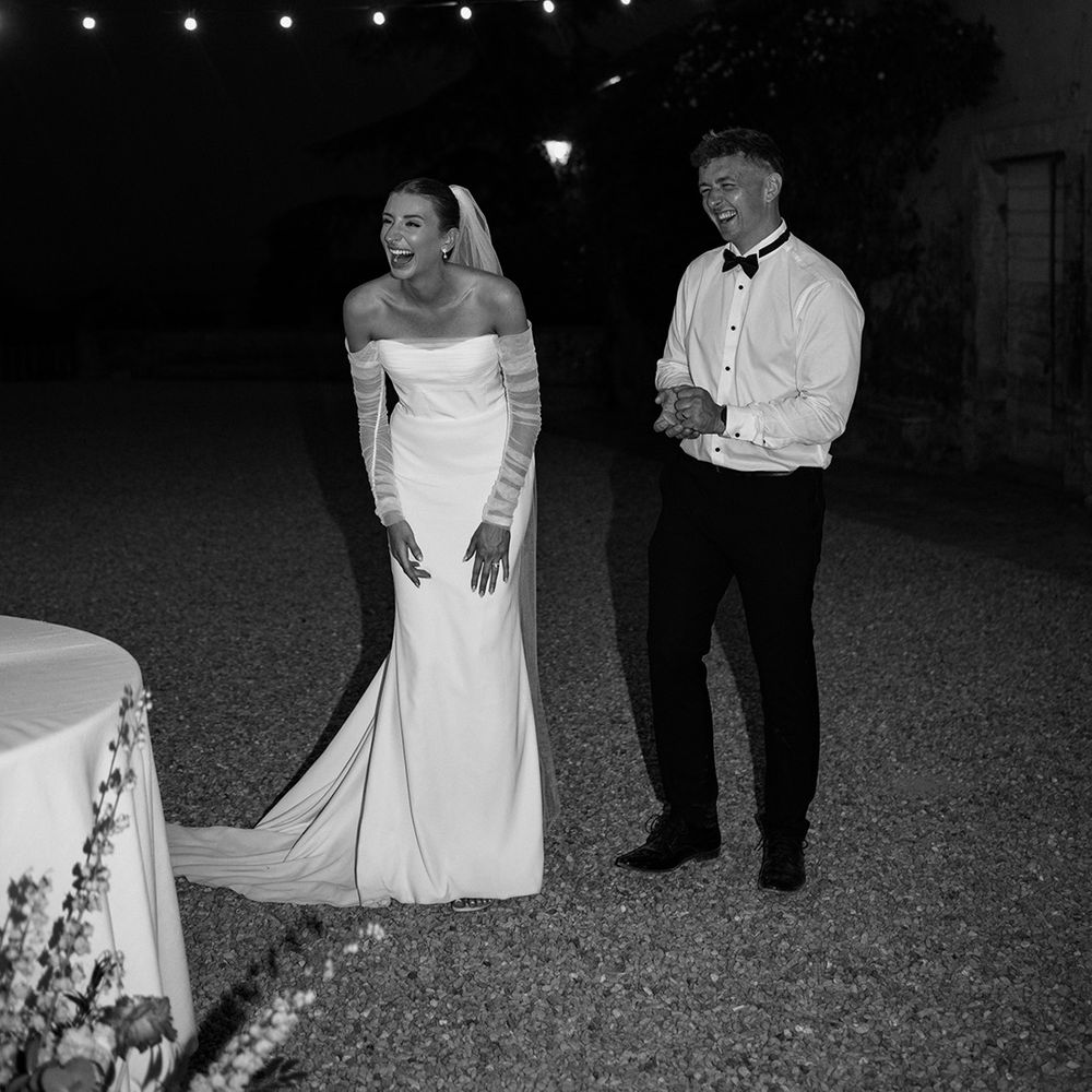 black-and-white-photo-of-bride-and-groom