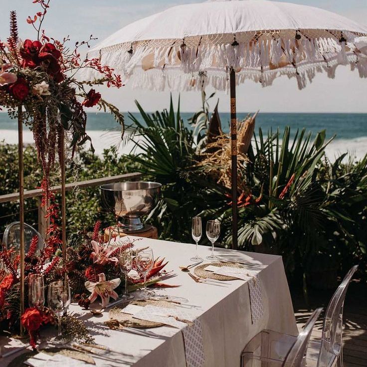 Tropical Beach Destination Wedding in South Africa with Colourful Flowers