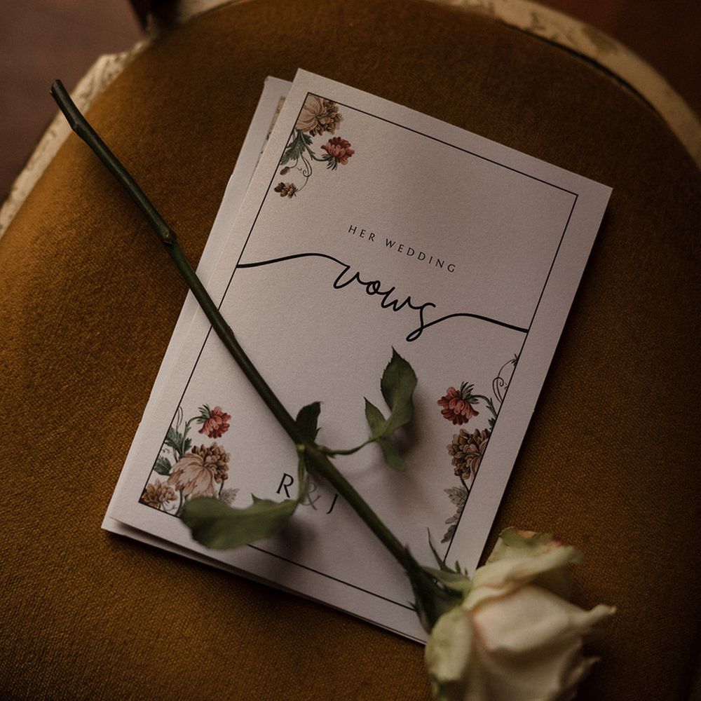Floral vow booklet