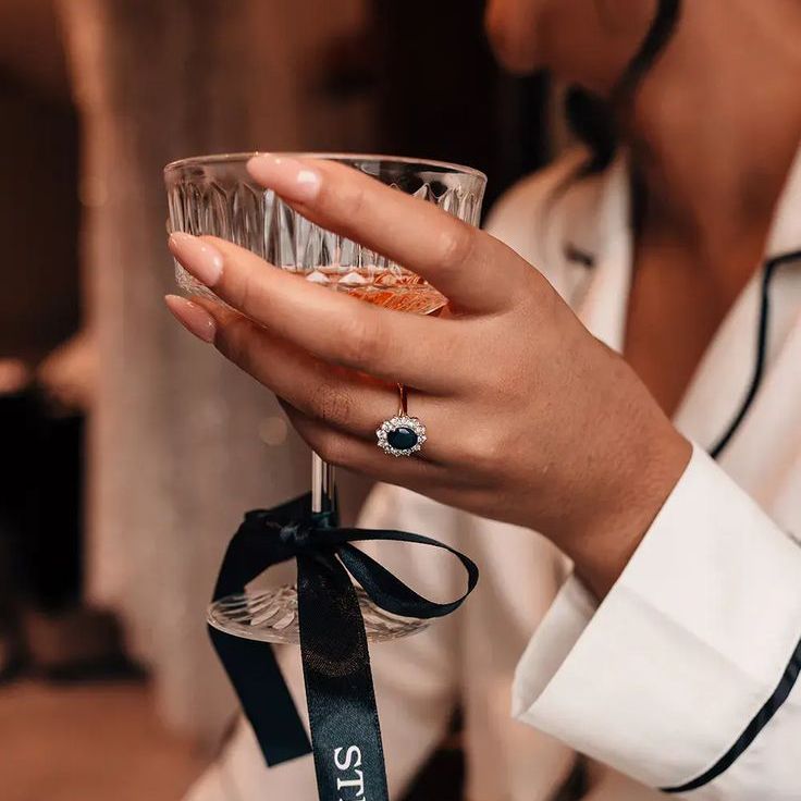 Bride With Diamond Halo Oval Engagement Ring