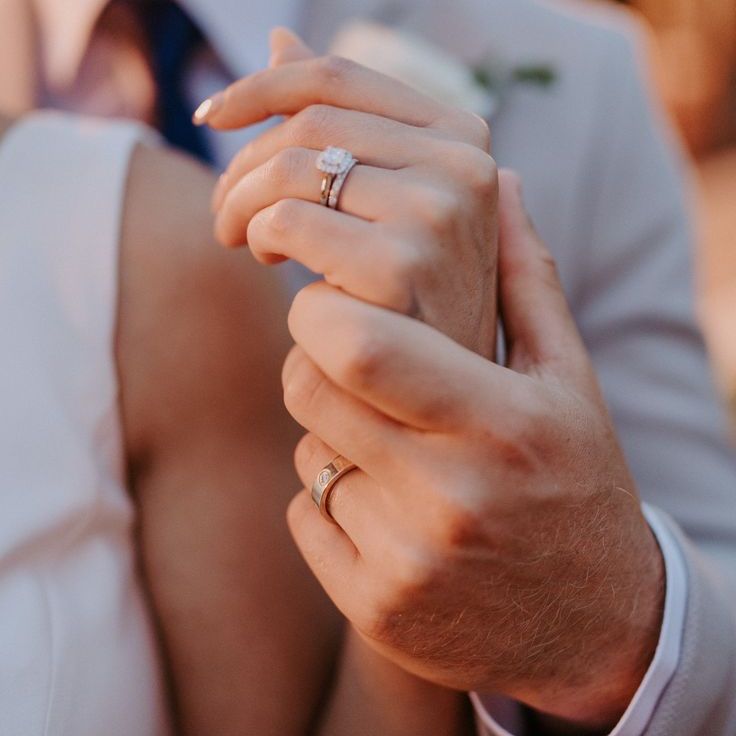 Cushion Cut Diamond Halo Engagement Ring with Matching Wedding Band