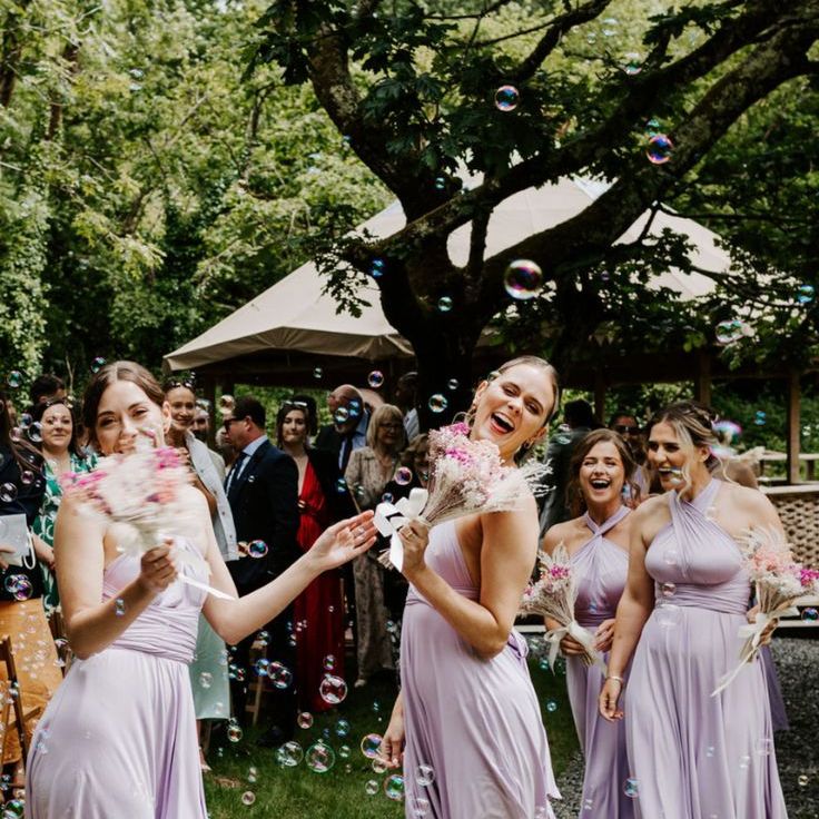 Lilac Bridesmaid Dresses For Outdoor Spring Tipi Wedding