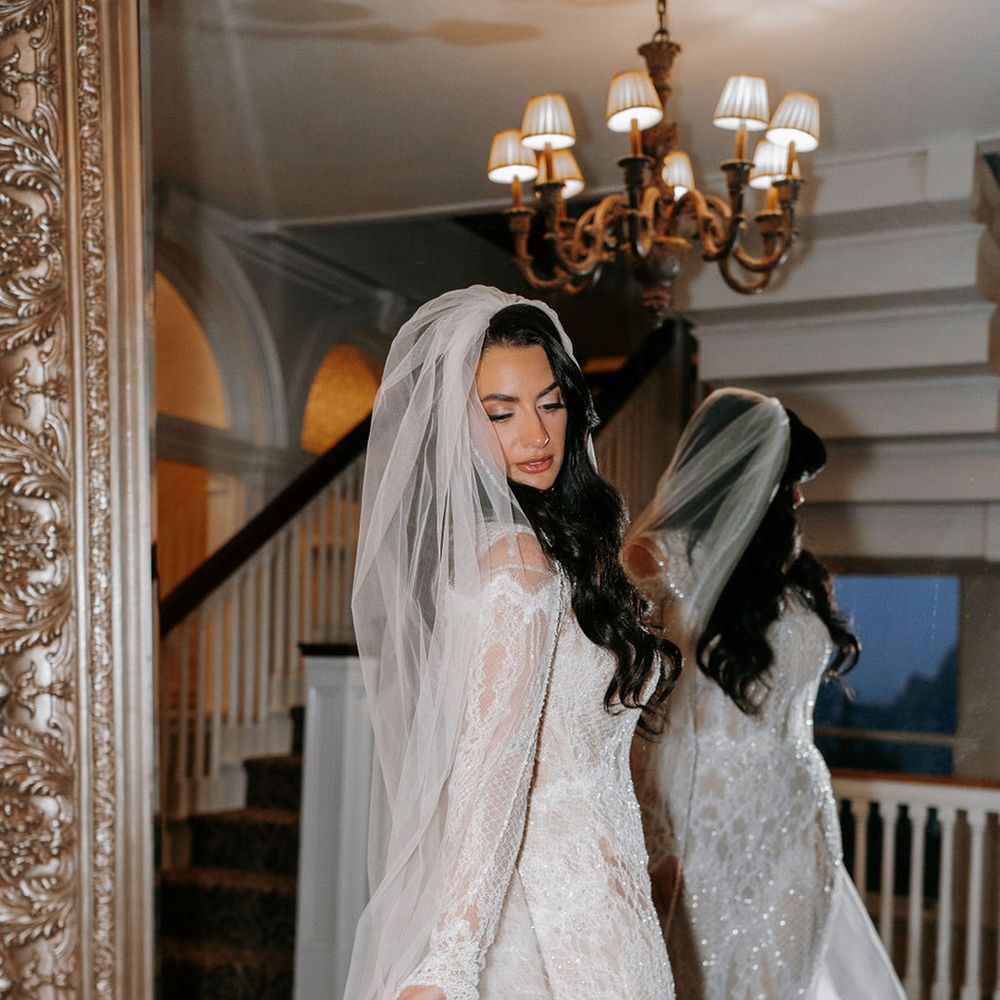 bride-in-sparkly-long-sleeve-wedding-dress