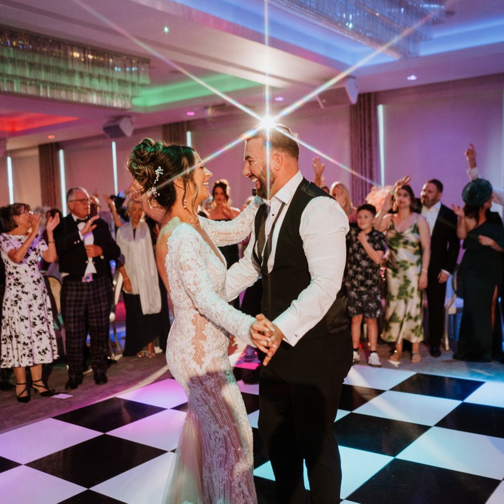 first-dance-on-checkered-dance-floor