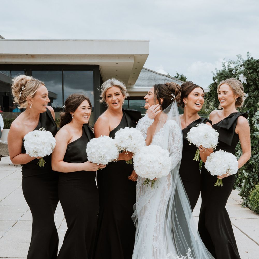 one-shoulder-black-bridesmaid-dresses