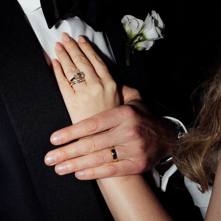 Vintage Chunky Gold Wedding Ring Stack