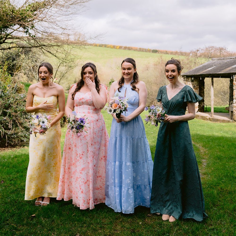 rainbow-colour-bridesmiad-dresses-first-reaction