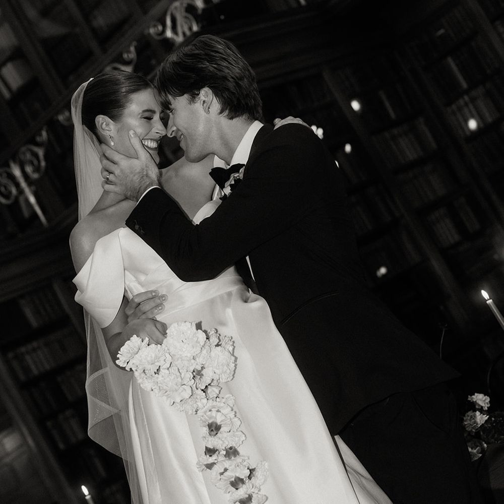 Black and white cute couple photo