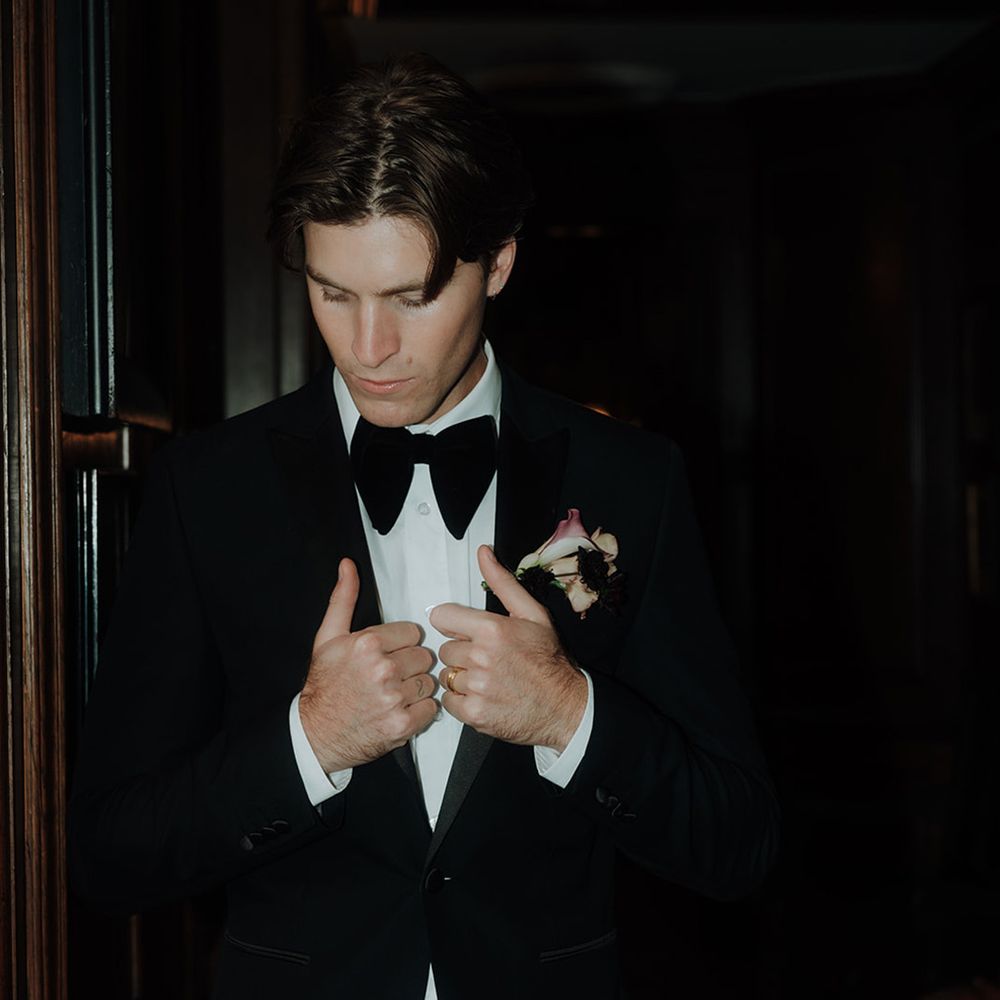 groom-in-black-tuxedo-for-classic-wedding-edinburgh