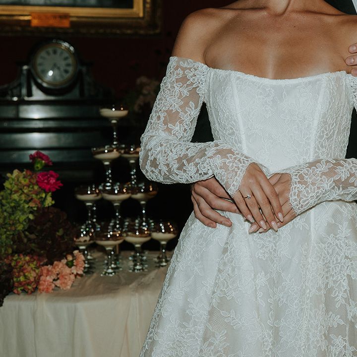 off-the-shoulder-boned-lace-short-wedding-reception-dress-with-sleeves