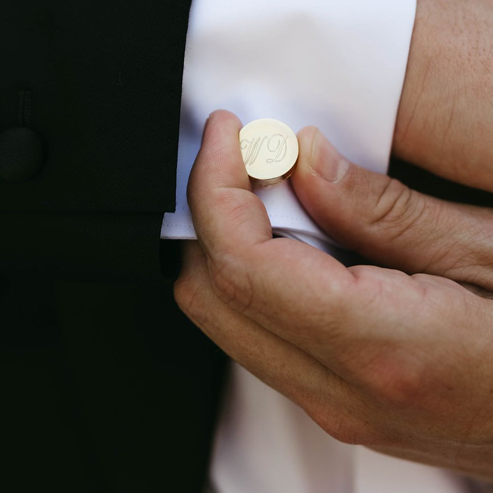 personalised-gold-groom-cufflinks