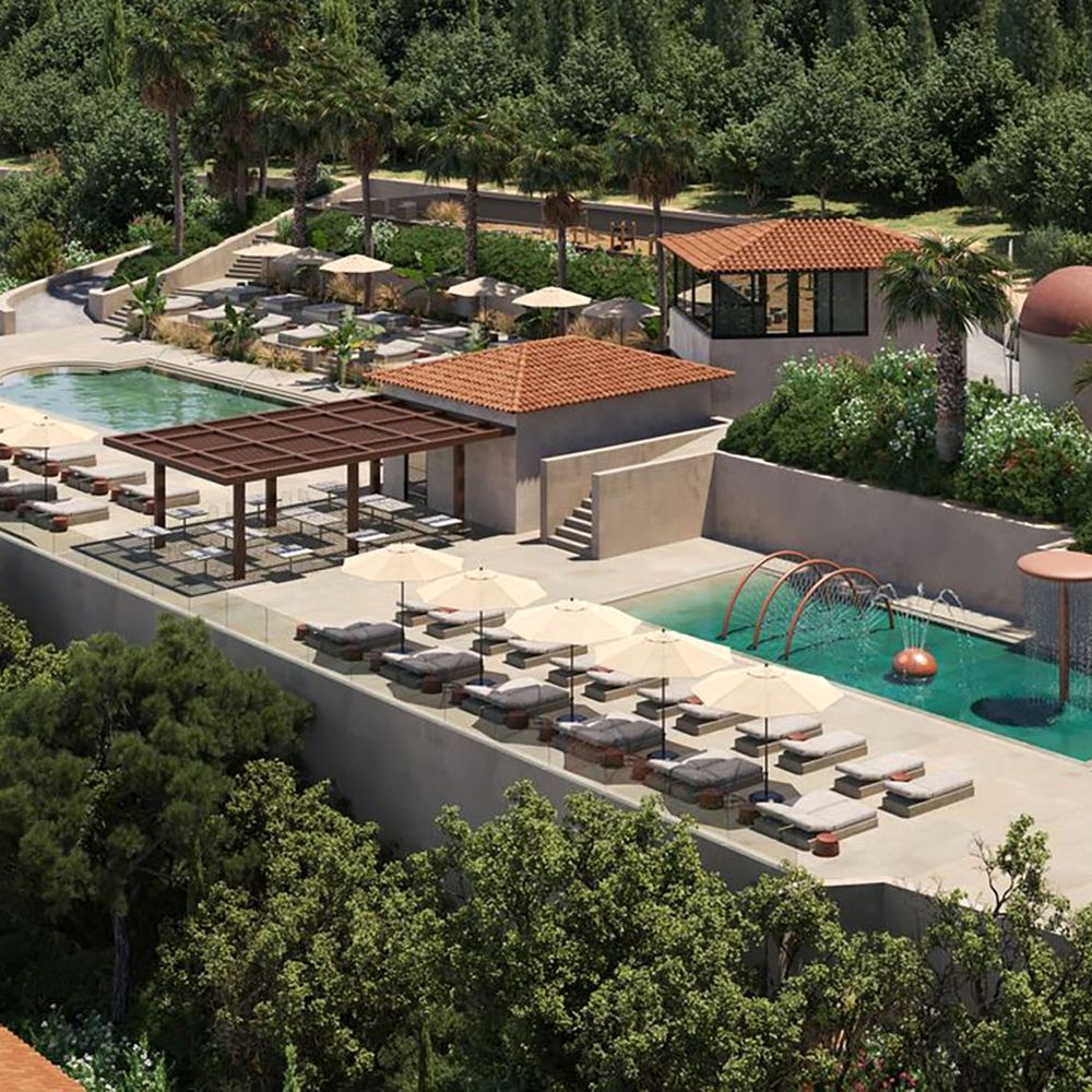 Valmar Corfu view of pools and tennis courts