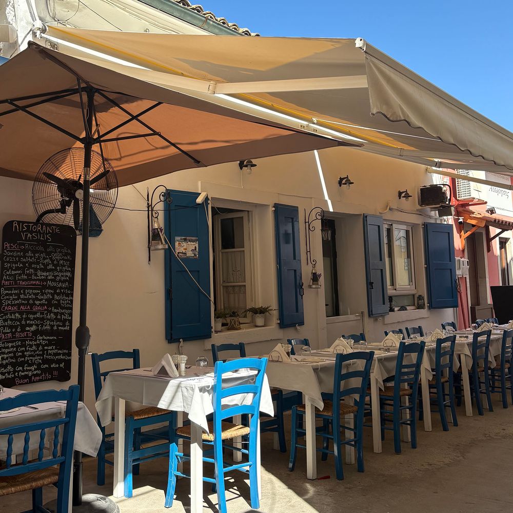 Vassilis Restaurant, Paxos outdoor seating